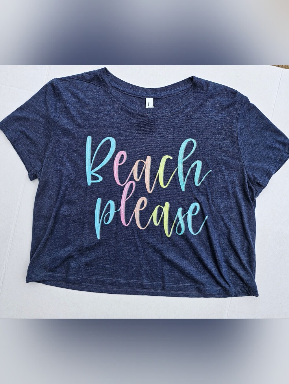 Navy 'Beach Please' Graphic Tee
